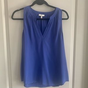 Joie Aruna sleeveless silk blouse in dark blue